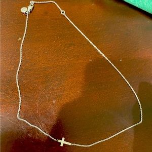 Michael Kors Silver cross necklace 16-18in